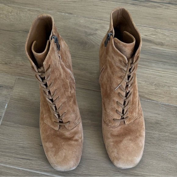 VINCE Halle Lace Up Ankle Bootie in Cedar Suede - Picture 3 of 7